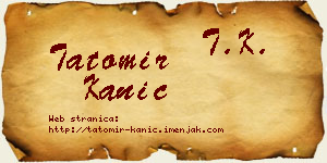 Tatomir Kanić vizit kartica